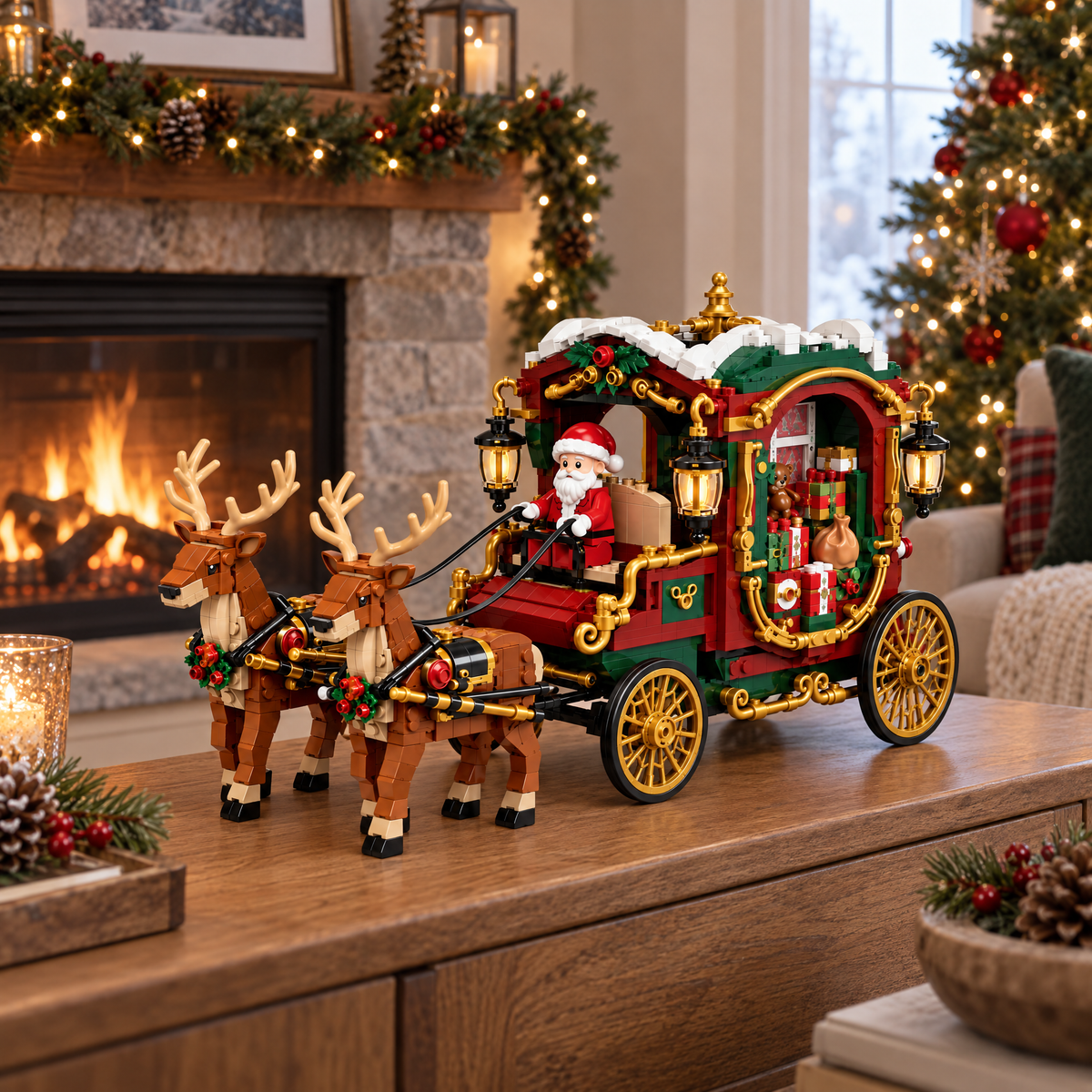 North Pole Reindeer Carriage Building Set