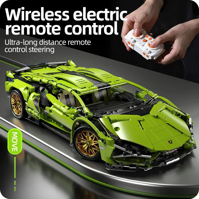 1:14 Green Bull Supercar Building Set – 1280pcs